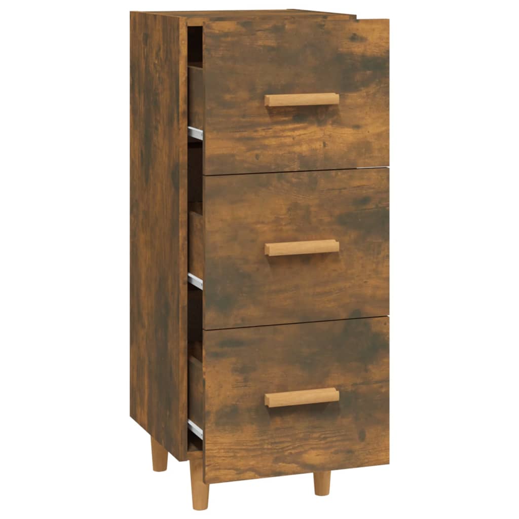 Dressoir 34,5X34X90 Cm Bewerkt Hout Gerookt Eiken