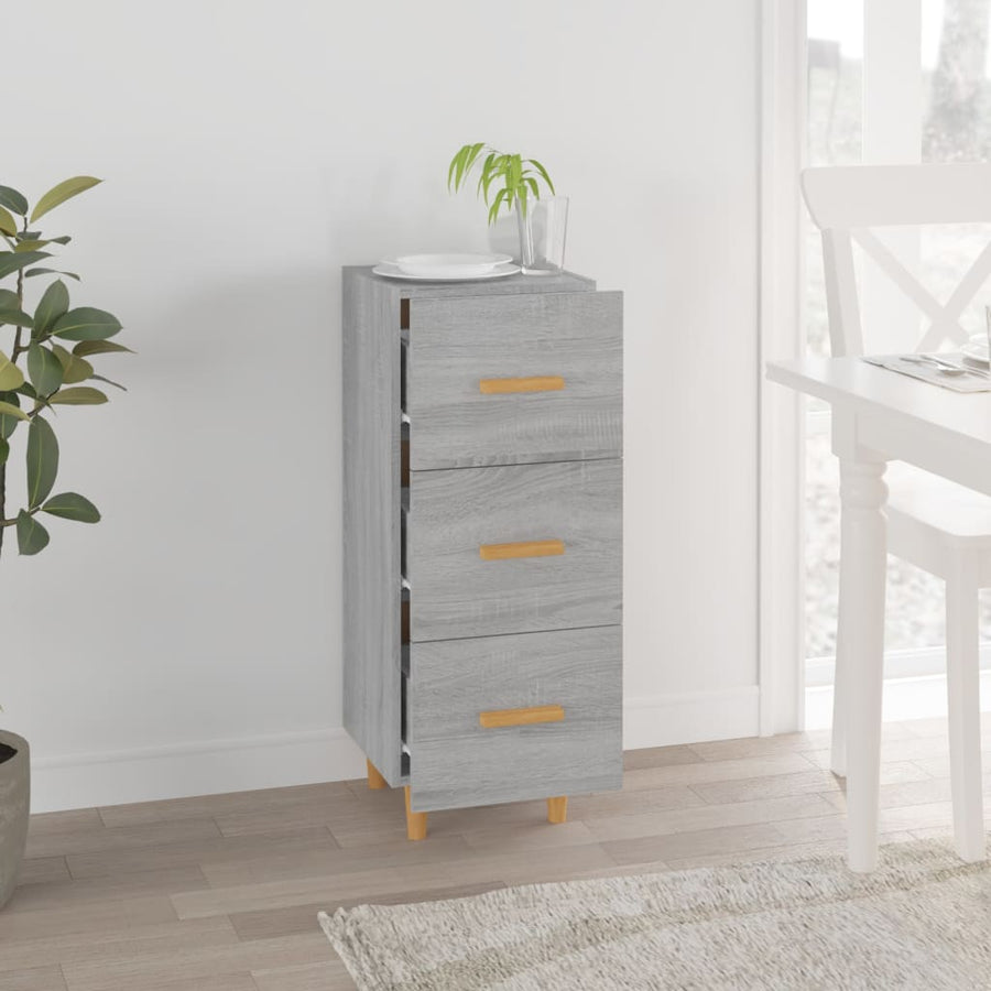 Dressoir 34,5X34X90 Cm Bewerkt Hout Grijs Sonoma Eikenkleurig