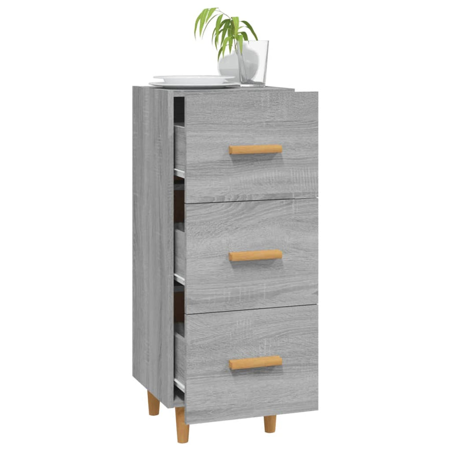 Dressoir 34,5X34X90 Cm Bewerkt Hout Grijs Sonoma Eikenkleurig