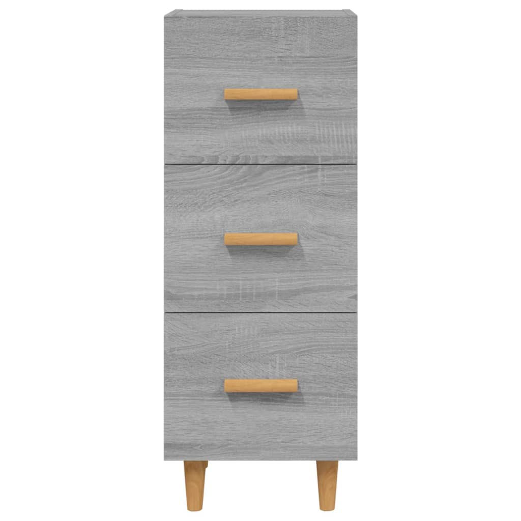 Dressoir 34,5X34X90 Cm Bewerkt Hout Grijs Sonoma Eikenkleurig