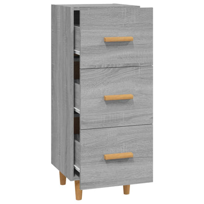 Dressoir 34,5X34X90 Cm Bewerkt Hout Grijs Sonoma Eikenkleurig