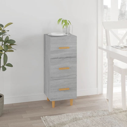 Dressoir 34,5X34X90 Cm Bewerkt Hout Grijs Sonoma Eikenkleurig