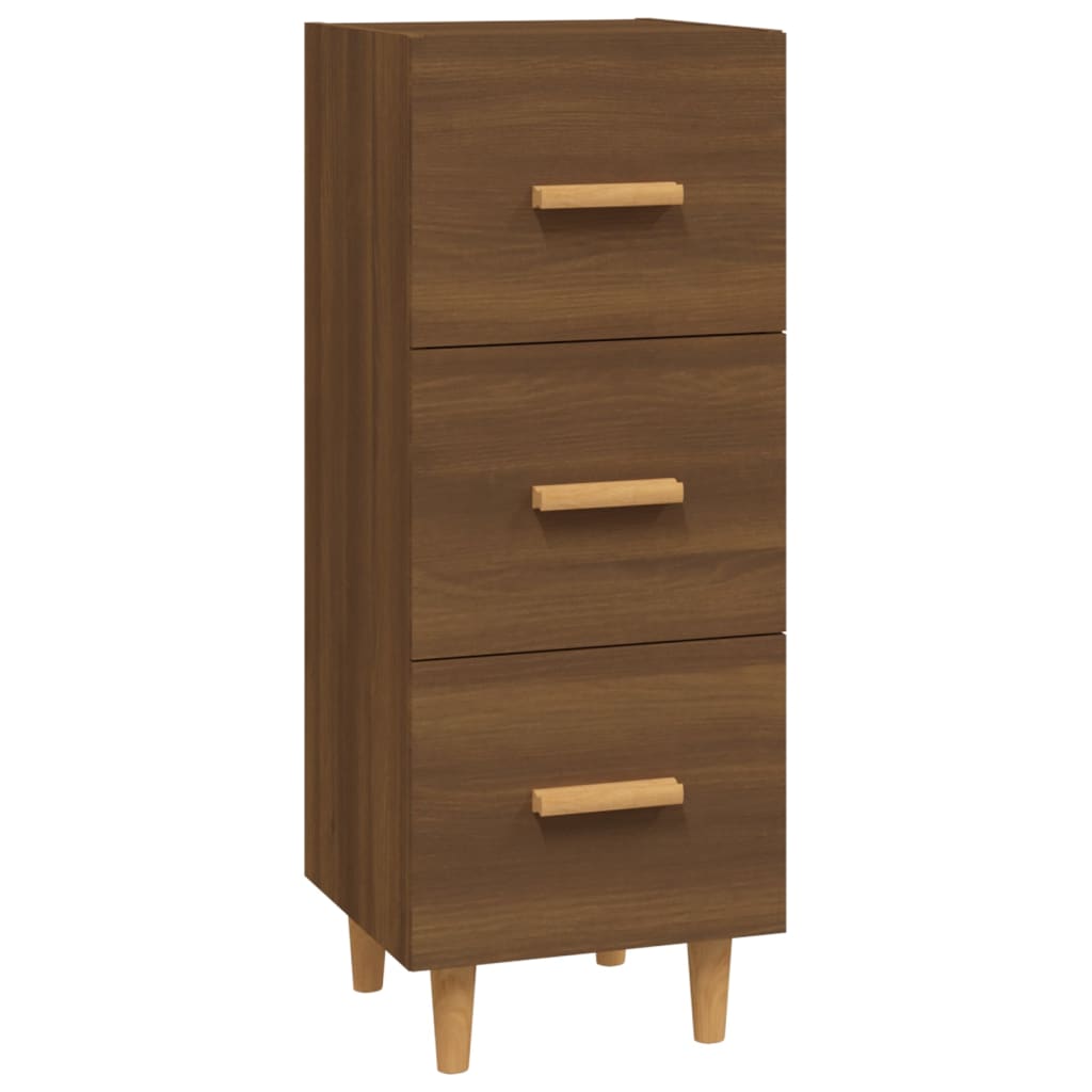 Dressoir 34,5X34X90 Cm Bewerkt Hout Bruin Eikenkleur