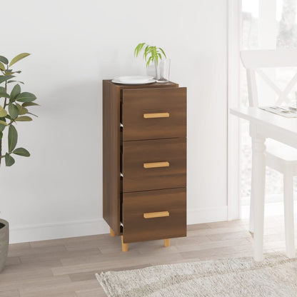 Dressoir 34,5X34X90 Cm Bewerkt Hout Bruin Eikenkleur