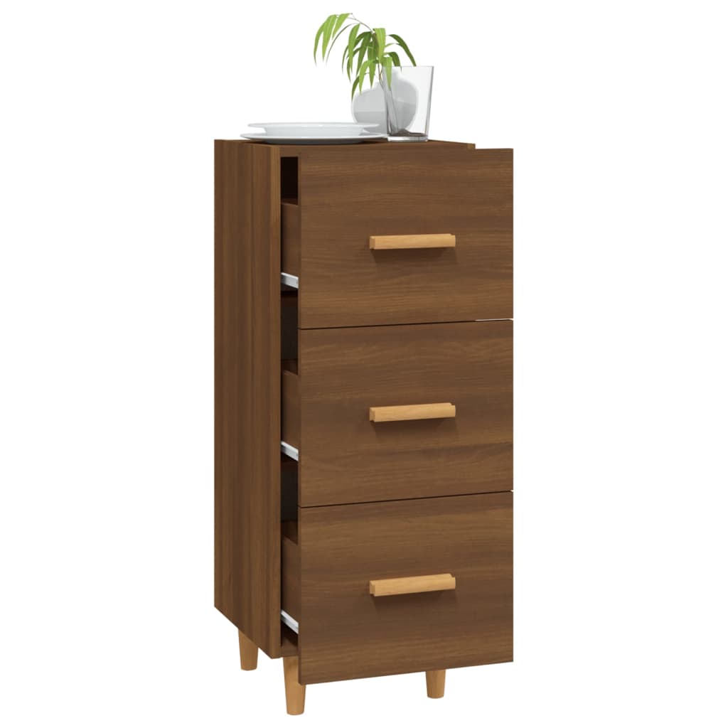 Dressoir 34,5X34X90 Cm Bewerkt Hout Bruin Eikenkleur