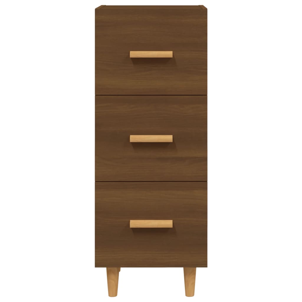 Dressoir 34,5X34X90 Cm Bewerkt Hout Bruin Eikenkleur