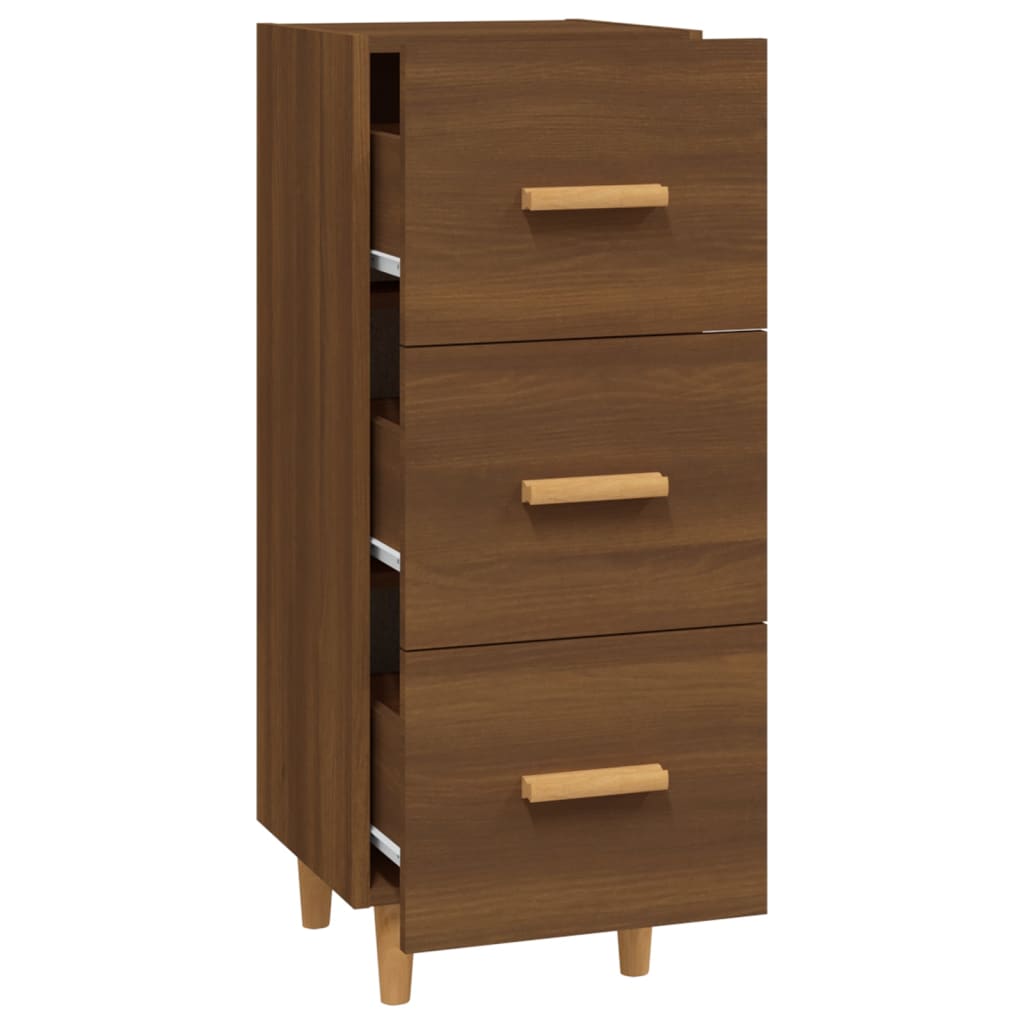 Dressoir 34,5X34X90 Cm Bewerkt Hout Bruin Eikenkleur