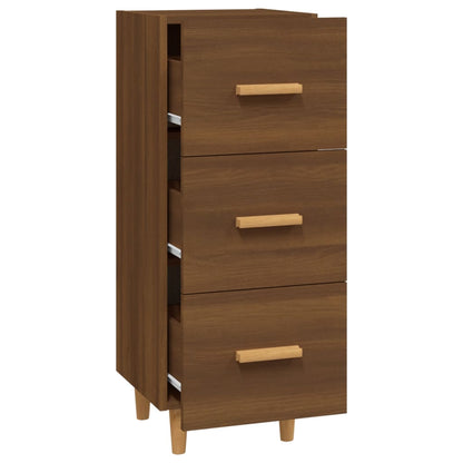 Dressoir 34,5X34X90 Cm Bewerkt Hout Bruin Eikenkleur