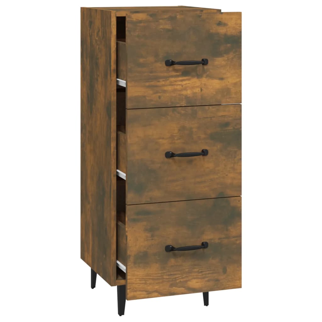 Dressoir 34,5X34X90 Cm Bewerkt Hout Gerookt Eiken