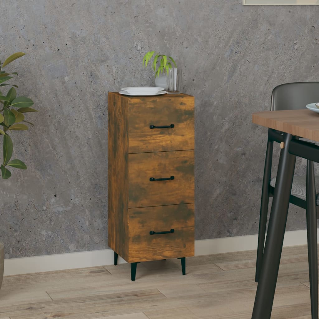Dressoir 34,5X34X90 Cm Bewerkt Hout Gerookt Eiken