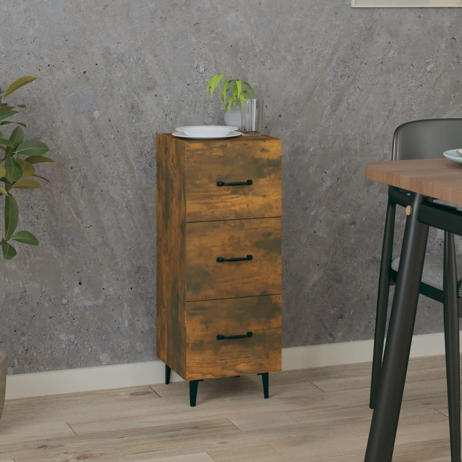Dressoir 34,5X34X90 Cm Bewerkt Hout Gerookt Eiken