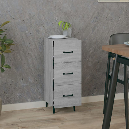 Dressoir 34,5X34X90 Cm Bewerkt Hout Grijs Sonoma Eikenkleurig