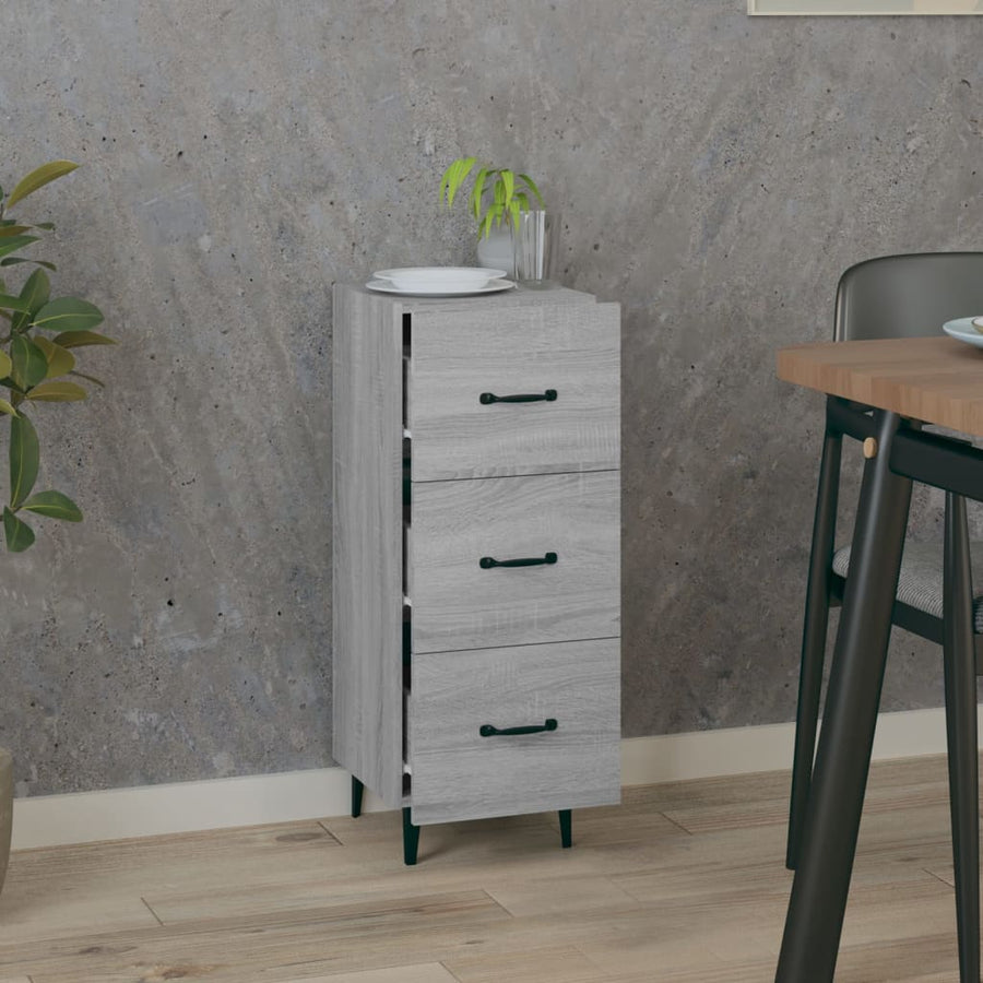 Dressoir 34,5X34X90 Cm Bewerkt Hout Grijs Sonoma Eikenkleurig