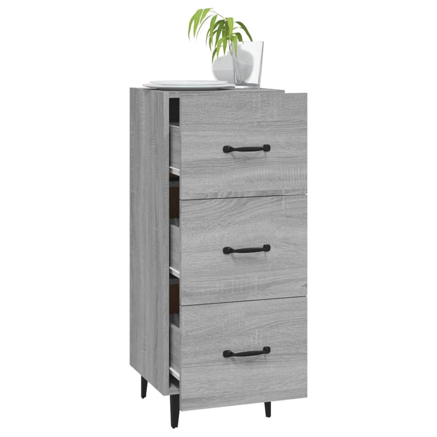 Dressoir 34,5X34X90 Cm Bewerkt Hout Grijs Sonoma Eikenkleurig