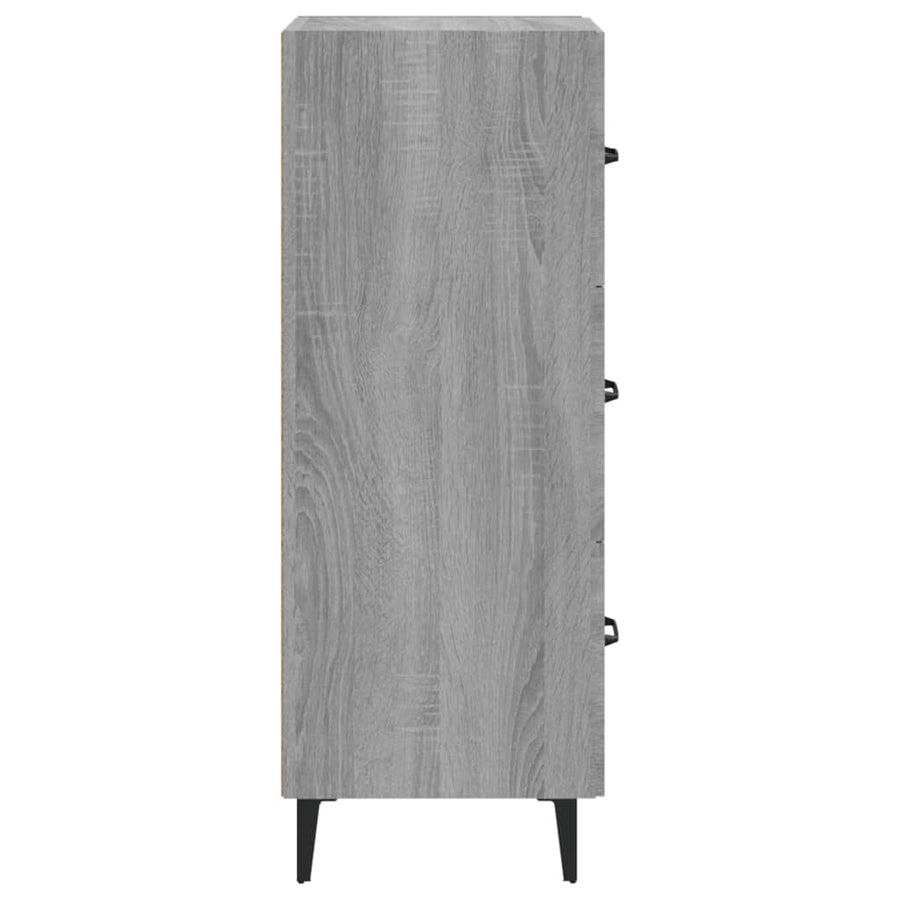 Dressoir 34,5X34X90 Cm Bewerkt Hout Grijs Sonoma Eikenkleurig