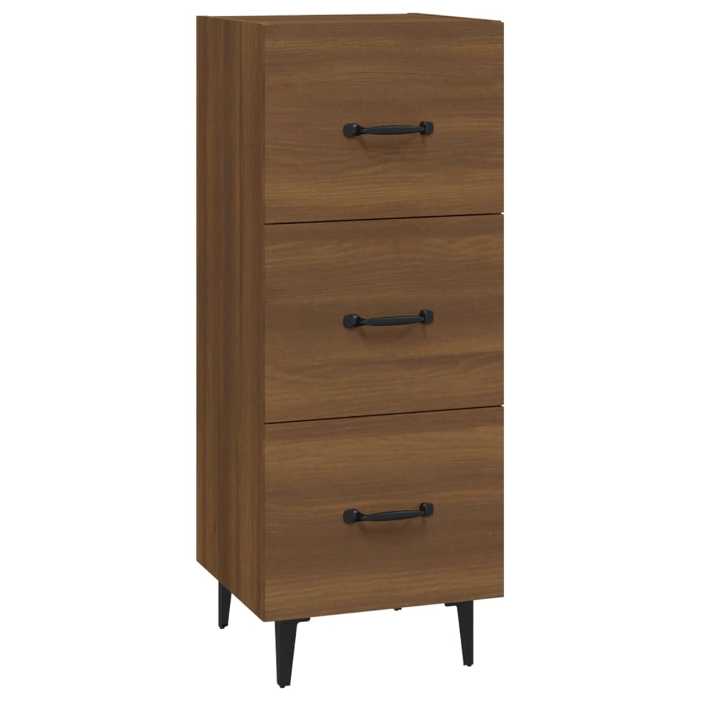 Dressoir 34,5X34X90 Cm Bewerkt Hout Bruin Eikenkleur