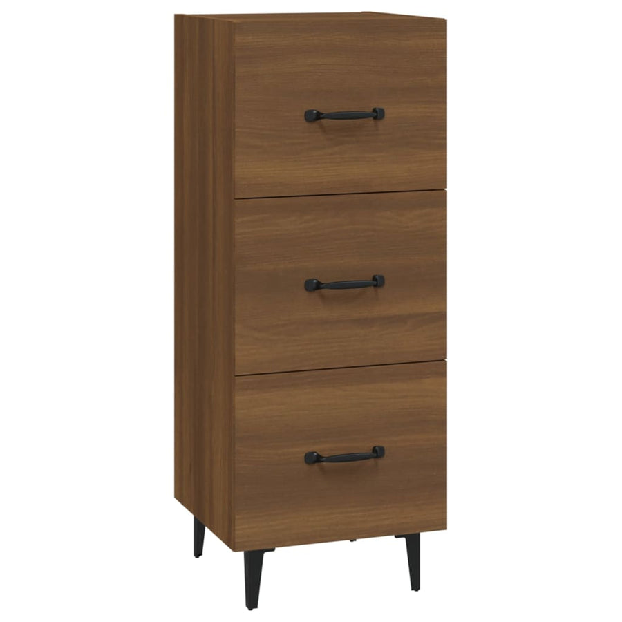Dressoir 34,5X34X90 Cm Bewerkt Hout Bruin Eikenkleur