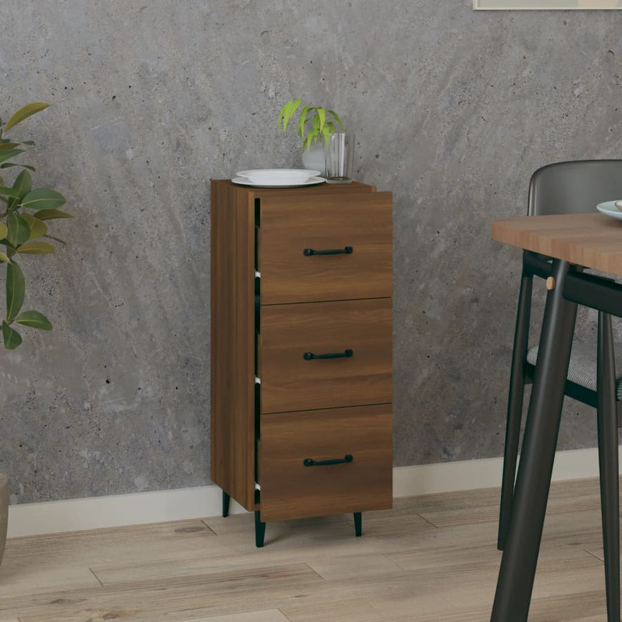 Dressoir 34,5X34X90 Cm Bewerkt Hout Bruin Eikenkleur