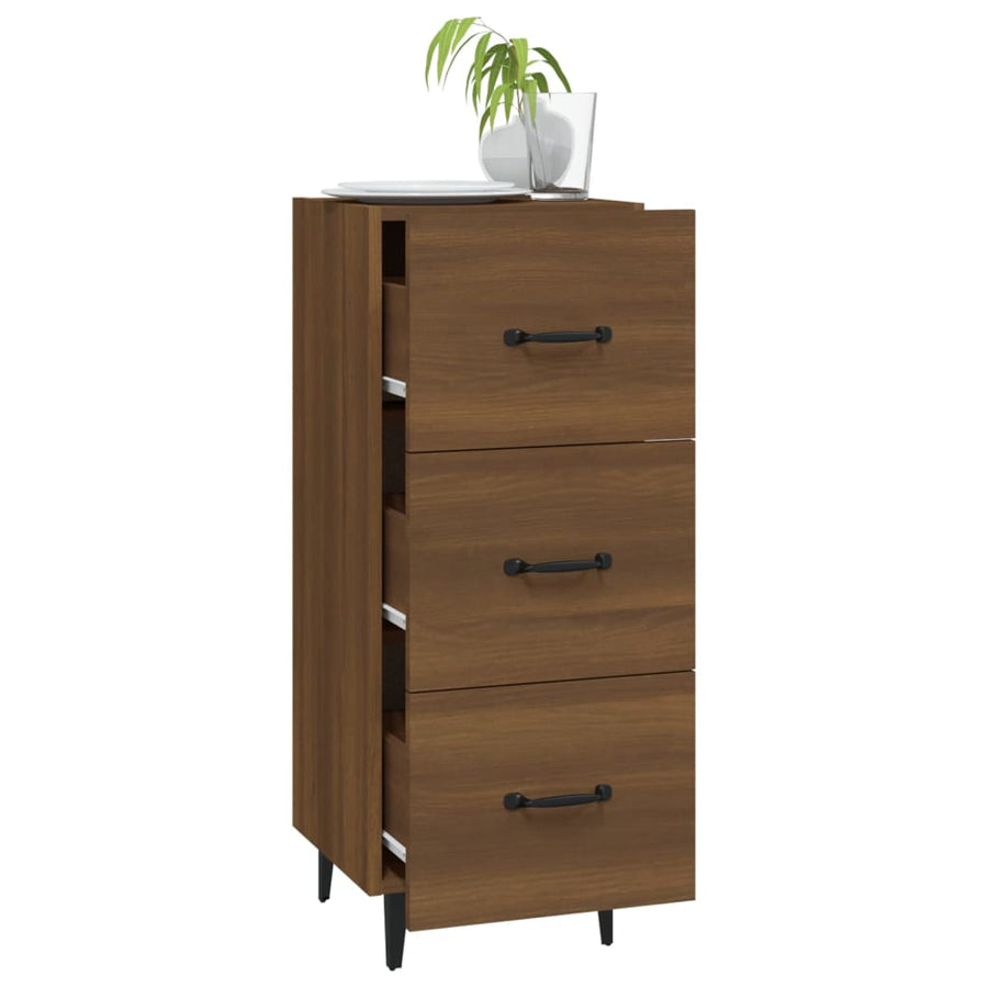 Dressoir 34,5X34X90 Cm Bewerkt Hout Bruin Eikenkleur