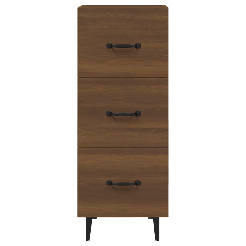 Dressoir 34,5X34X90 Cm Bewerkt Hout Bruin Eikenkleur