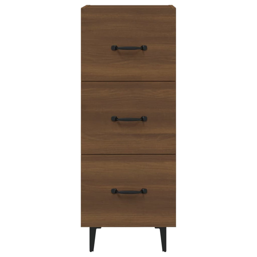 Dressoir 34,5X34X90 Cm Bewerkt Hout Bruin Eikenkleur
