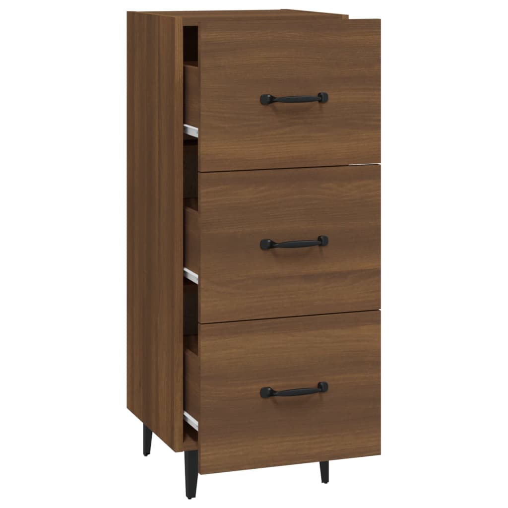 Dressoir 34,5X34X90 Cm Bewerkt Hout Bruin Eikenkleur