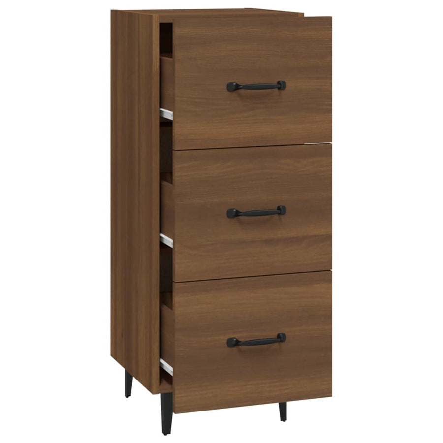 Dressoir 34,5X34X90 Cm Bewerkt Hout Bruin Eikenkleur