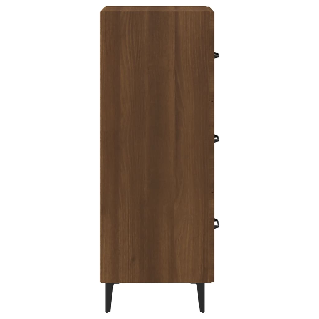 Dressoir 34,5X34X90 Cm Bewerkt Hout Bruin Eikenkleur