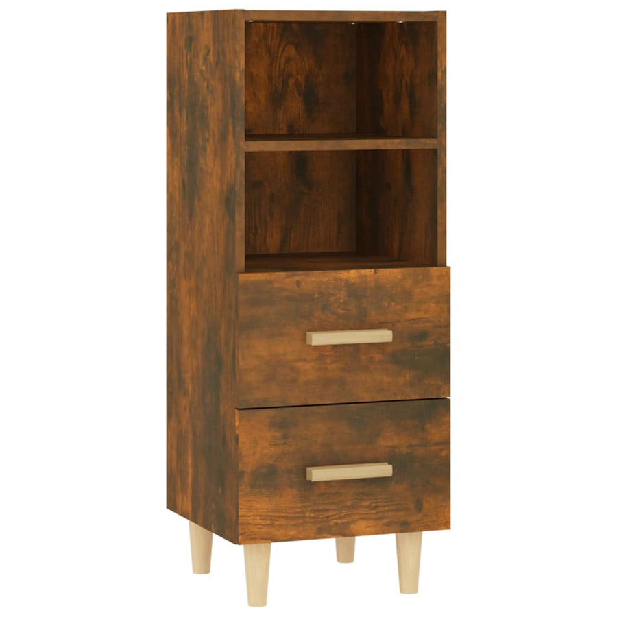 Dressoir 34,5X34X90 Cm Bewerkt Hout Gerookt Eikenkleurig