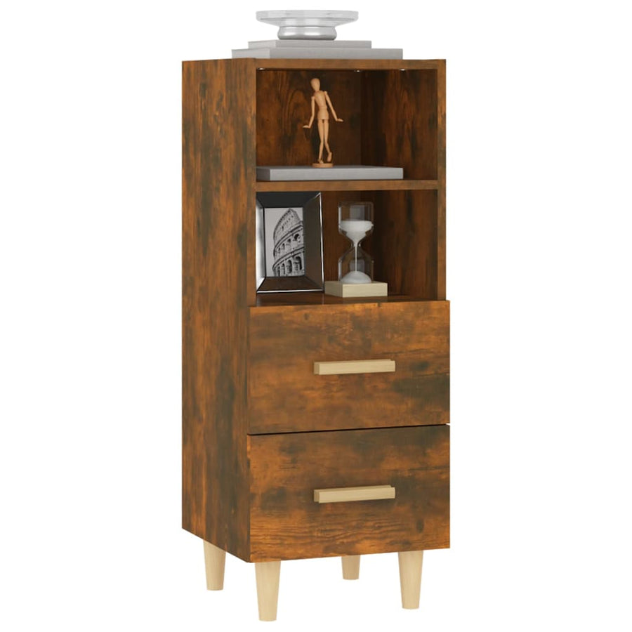 Dressoir 34,5X34X90 Cm Bewerkt Hout Gerookt Eikenkleurig