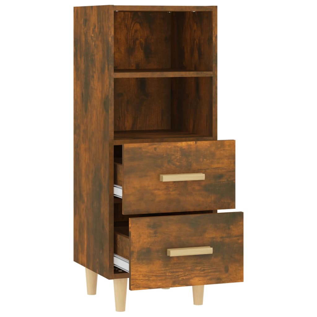 Dressoir 34,5X34X90 Cm Bewerkt Hout Gerookt Eikenkleurig