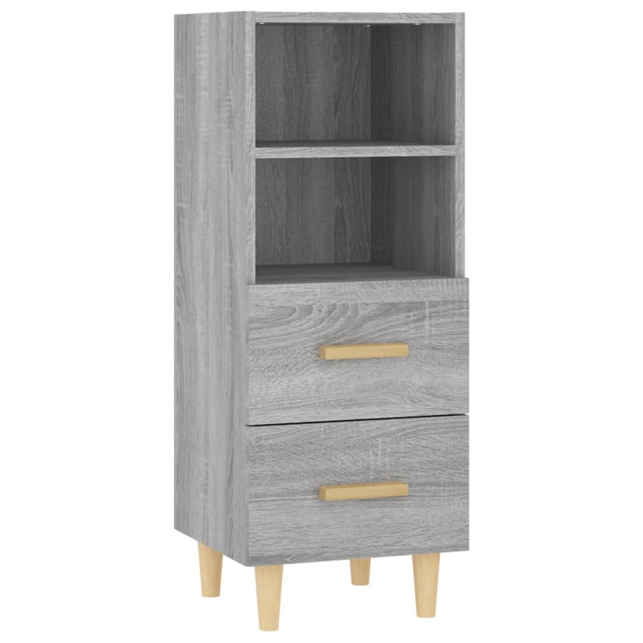 Dressoir 34,5X34X90 Cm Bewerkt Hout Eikenkleurig Grijs sonoma