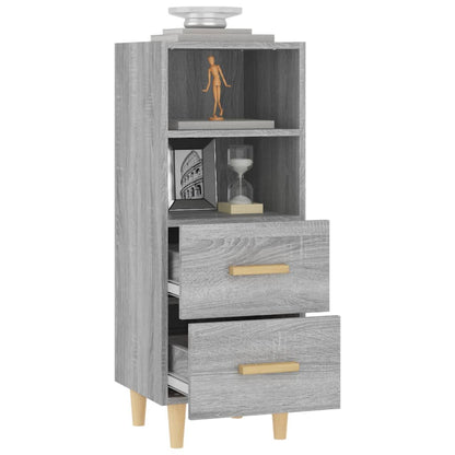 Dressoir 34,5X34X90 Cm Bewerkt Hout Eikenkleurig Grijs sonoma