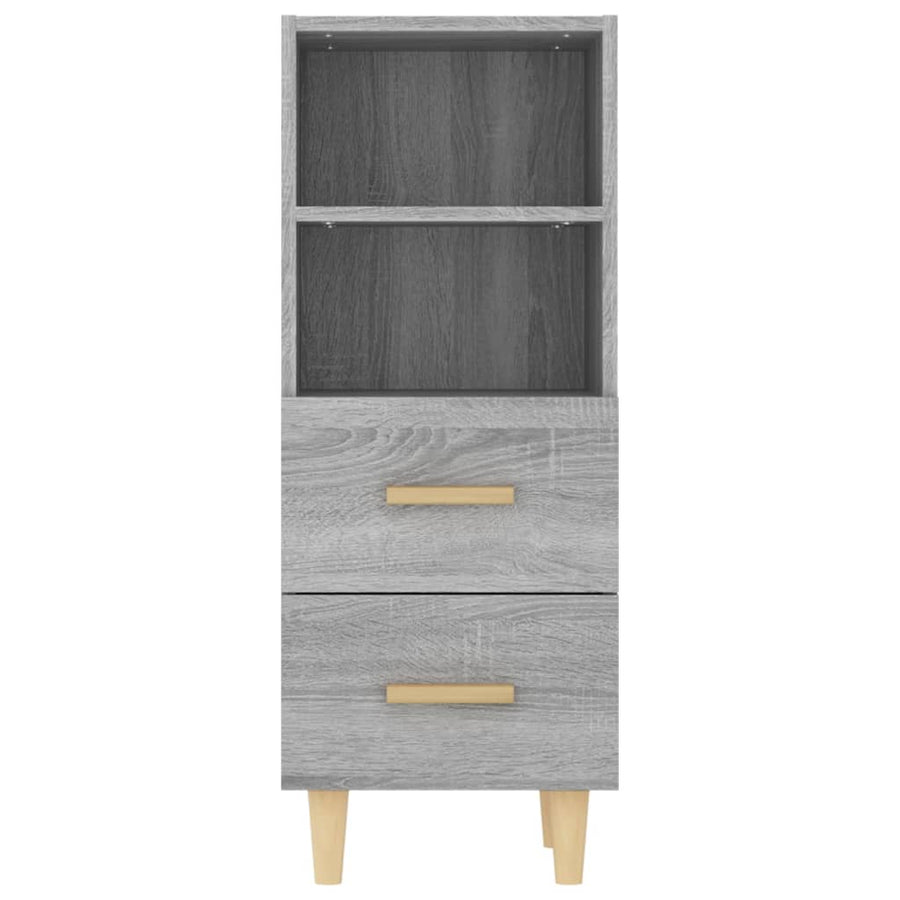 Dressoir 34,5X34X90 Cm Bewerkt Hout Eikenkleurig Grijs sonoma