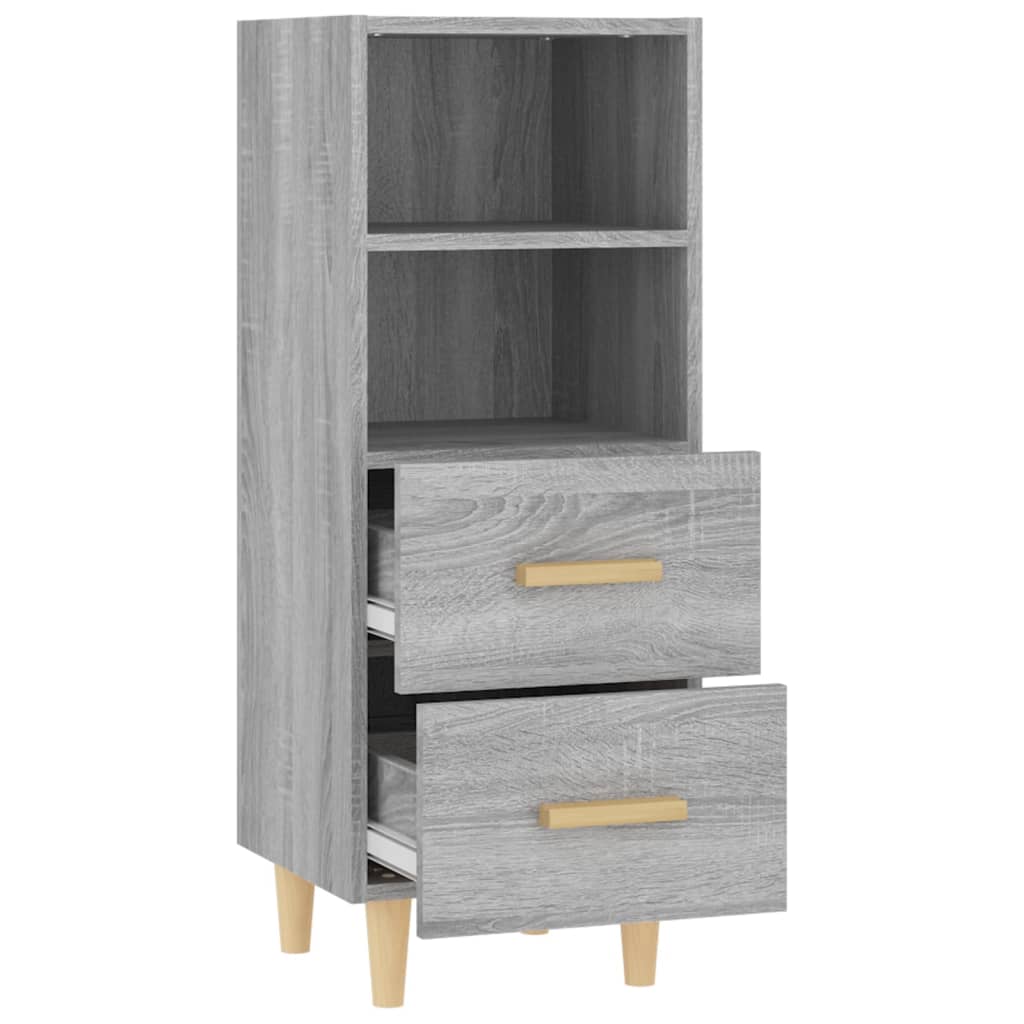 Dressoir 34,5X34X90 Cm Bewerkt Hout Eikenkleurig Grijs sonoma
