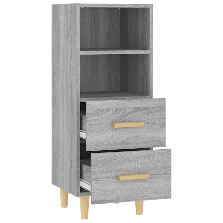 Dressoir 34,5X34X90 Cm Bewerkt Hout Eikenkleurig Grijs sonoma