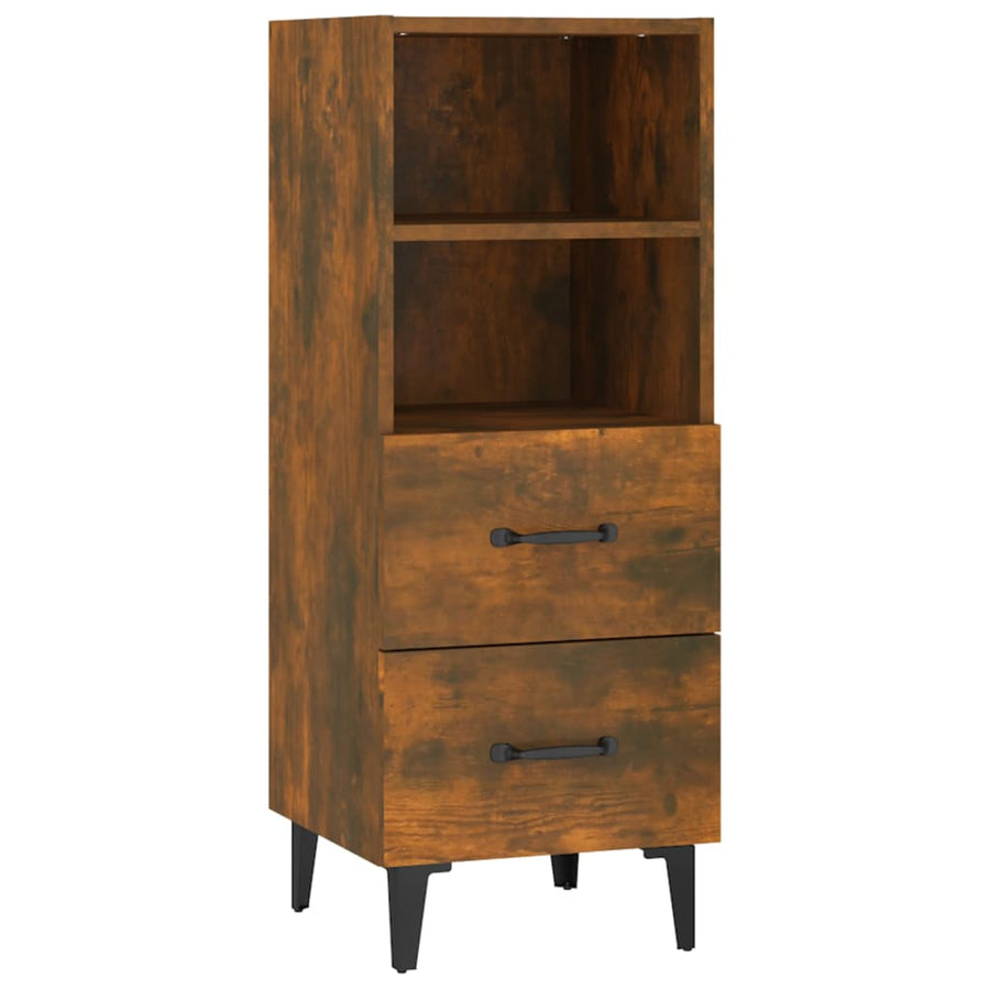Dressoir 34,5X34X90 Cm Bewerkt Hout Gerookt Eikenkleurig