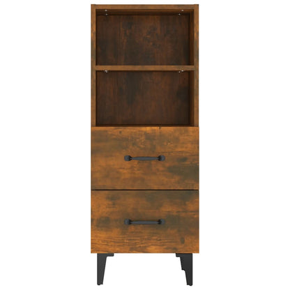 Dressoir 34,5X34X90 Cm Bewerkt Hout Gerookt Eikenkleurig