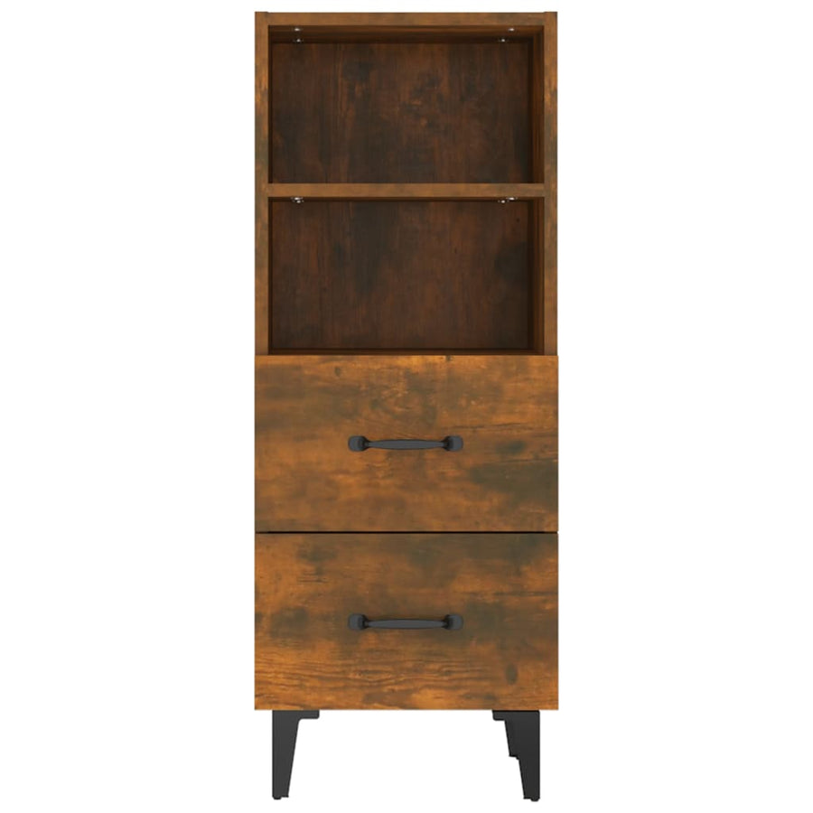 Dressoir 34,5X34X90 Cm Bewerkt Hout Gerookt Eikenkleurig