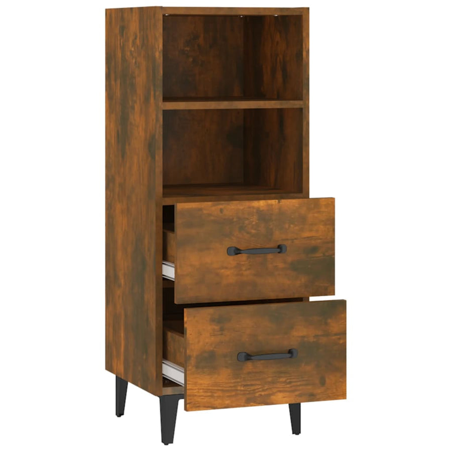 Dressoir 34,5X34X90 Cm Bewerkt Hout Gerookt Eikenkleurig