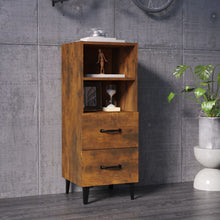Dressoir 34,5X34X90 Cm Bewerkt Hout Gerookt Eikenkleurig