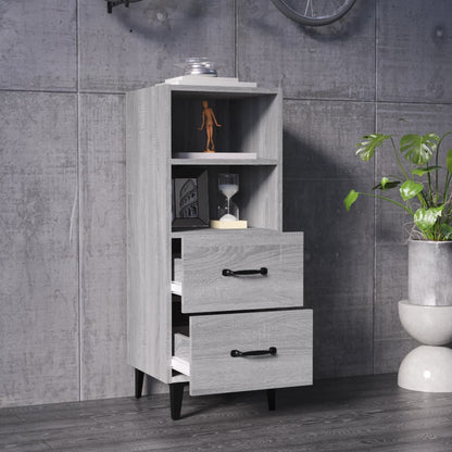 Dressoir 34,5X34X90 Cm Bewerkt Hout Grijs Sonoma Eikenkleurig
