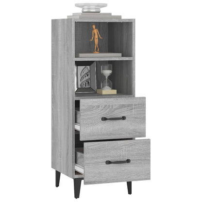 Dressoir 34,5X34X90 Cm Bewerkt Hout Grijs Sonoma Eikenkleurig