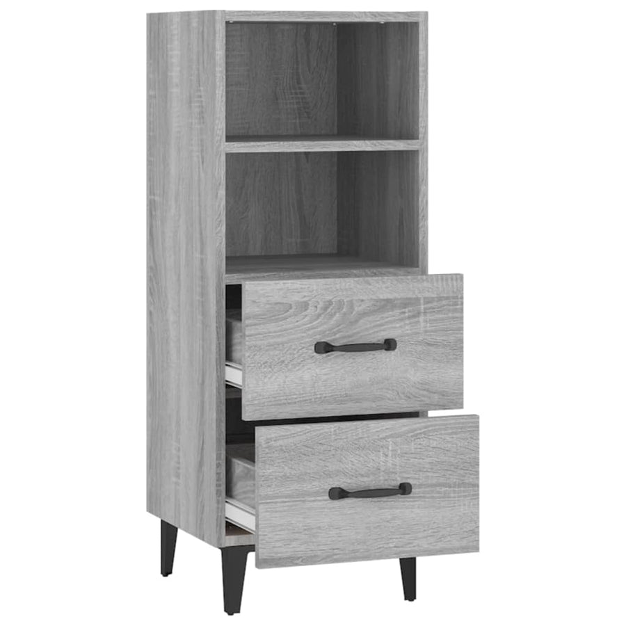 Dressoir 34,5X34X90 Cm Bewerkt Hout Grijs Sonoma Eikenkleurig