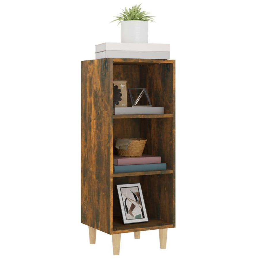Dressoir 34,5X32,5X90 Cm Bewerkt Hout Kleurig Gerookt eiken