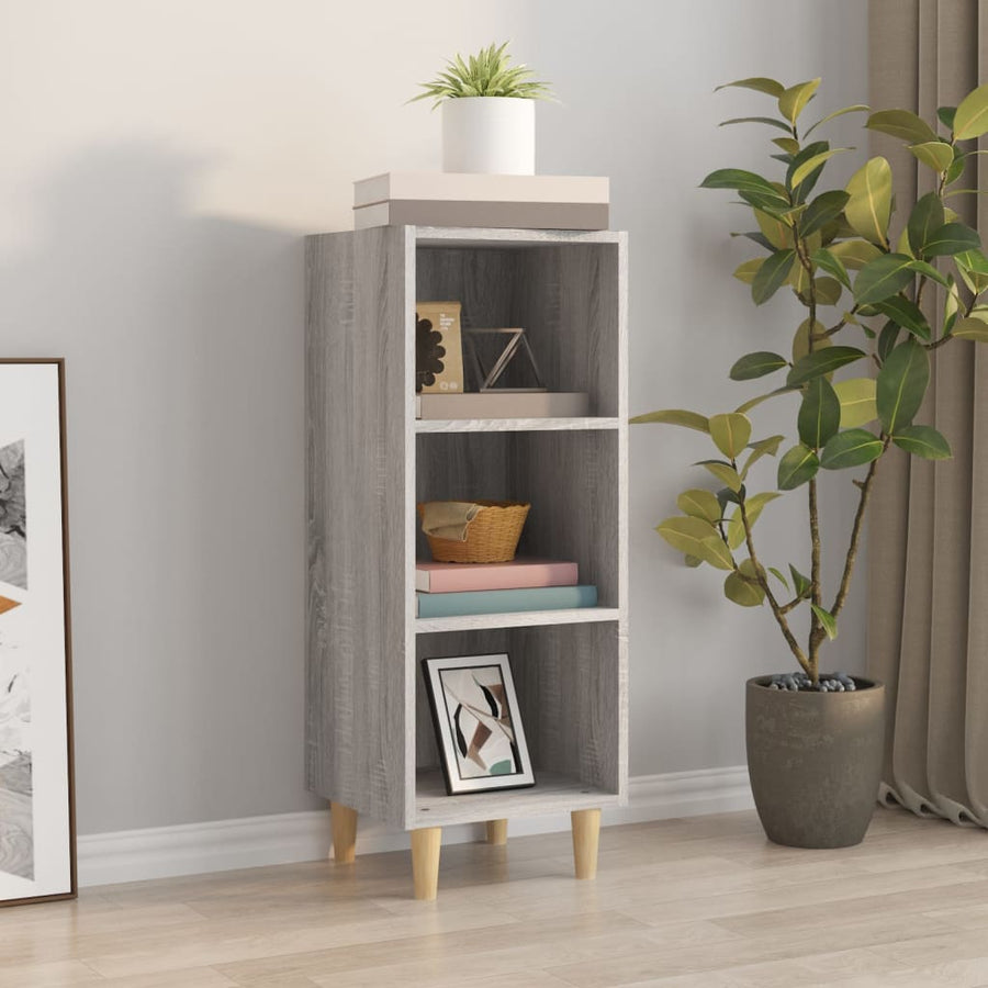 Dressoir 34,5X32,5X90 Cm Bewerkt Hout Eikenkleurig Grijs sonoma