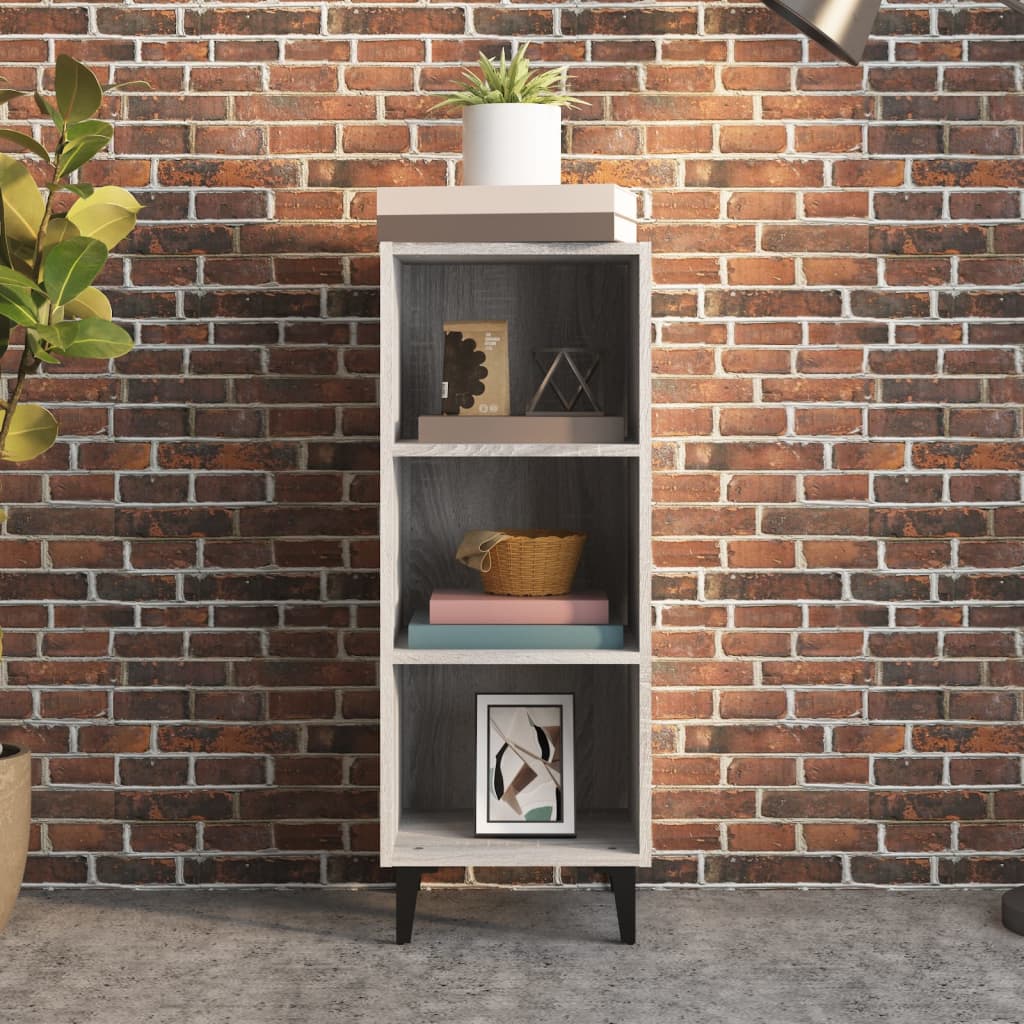 Dressoir 34,5X32,5X90 Cm Bewerkt Hout Grijs Sonoma Eikenkleurig