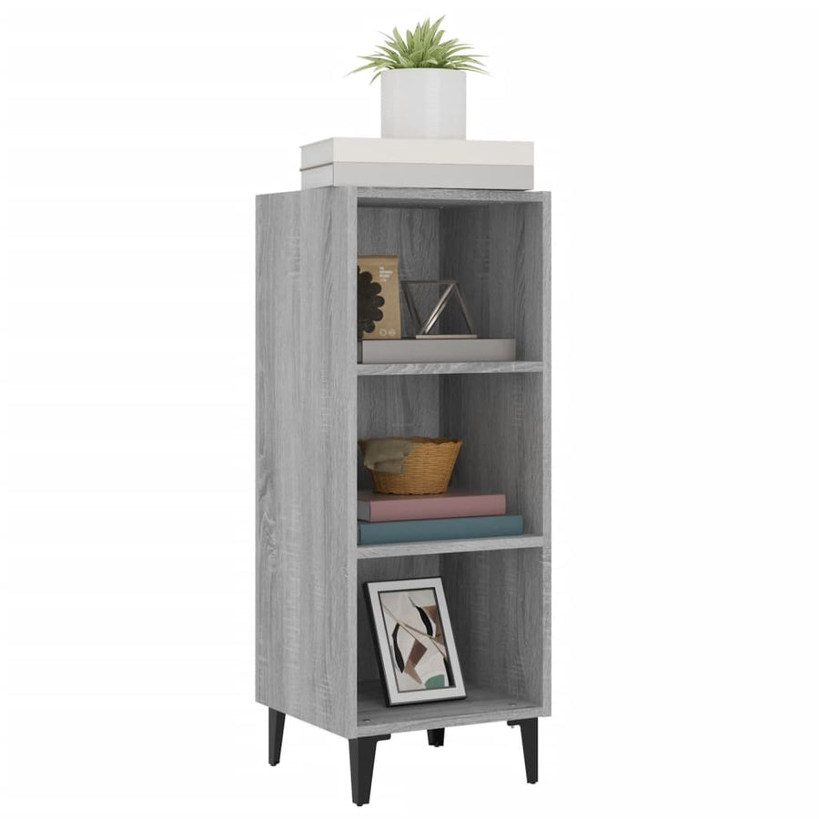 Dressoir 34,5X32,5X90 Cm Bewerkt Hout Grijs Sonoma Eikenkleurig
