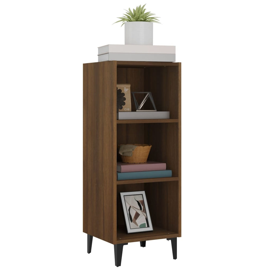 Dressoir 34,5X32,5X90 Cm Bewerkt Hout Bruin Eikenkleur