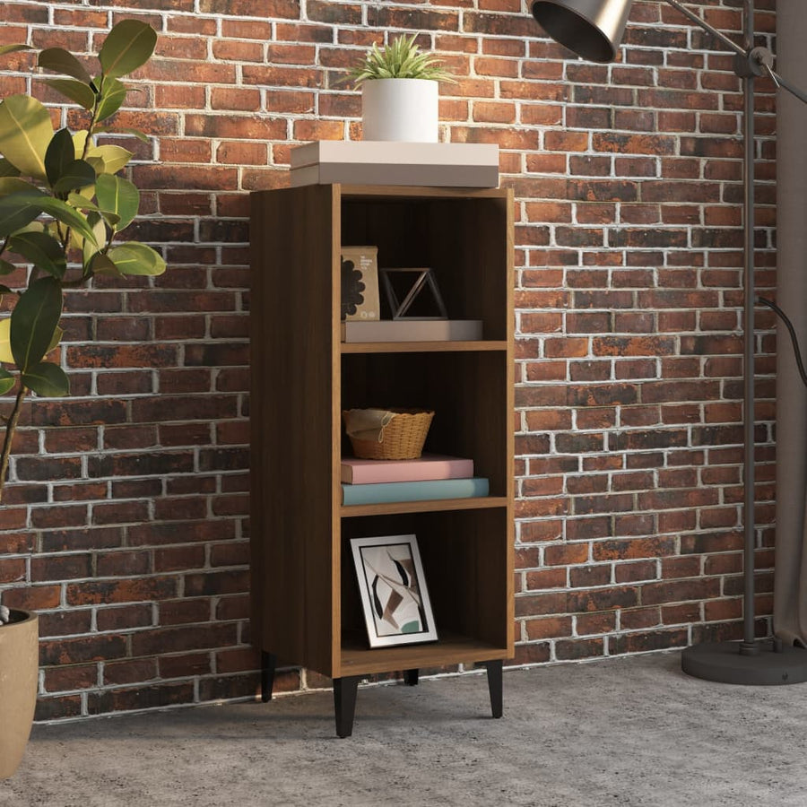 Dressoir 34,5X32,5X90 Cm Bewerkt Hout Bruin Eikenkleur